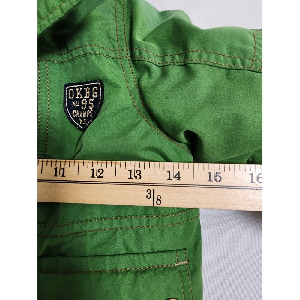 OshKosh Bgosh Boys Green Sherpa Lined Hooded Winter Puffer Parka Jacket 3T - Picture 5 of 8